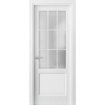 Solid French Door Frosted Glass 9 Lites 28 x 80 inches