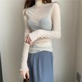 thumbnail image 5 of Blusa de malla transparente Sexy para mujer, camisa elegante transparente de manga larga para mujer, Tops a la moda para primavera y otoño, 5 of 5