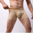 thumbnail image 3 of HUPOM Men'S Underwear Underwear For Men Pack Medium waist Comfort Waist Solid Boxer Briefs Beige 2XL, 3 of 7
