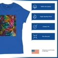 thumbnail image 4 of Tee Hunt Lovable Cat T-Shirt Dean Russo Colorful Felis Catus Women's T-Shirt Tee, Blue, Medium, 4 of 5