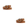 thumbnail image 2 of Sonducket Cinturón vaquero de cuero con hebilla redonda sin agujeros para mujer, Pin Vintage decorativo de PU para niñas, accesorios ajustables Marrón Hebilla redonda 2piezas, 2 of 6