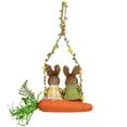 thumbnail image 4 of Northlight Rabbits on Floral Carrot Swing Easter Decoration - 17", 4 of 5