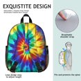 thumbnail image 4 of Green and Yellow Tie Dye Pattern Backpack for School, Cute School Bag with Adjustable Shoulder Straps and Padded Back, 13.8"x11.4"x6", 4 of 4