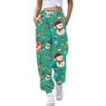 thumbnail image 1 of Gibobby pantalones deportivos Mujer Otoño e Invierno Casual moda Navidad divertido impreso cintura elástica pantalones deportivos pantalones casuales (Glauco, L), 1 of 5