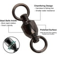thumbnail image 4 of 20 Pack Fishing Swivels Ball Bearing Swivel Stainless Stee Solid Rings Black Nickel Strength Saltwater Swivels Fishing Tackles Heavy Duty, 4 of 6