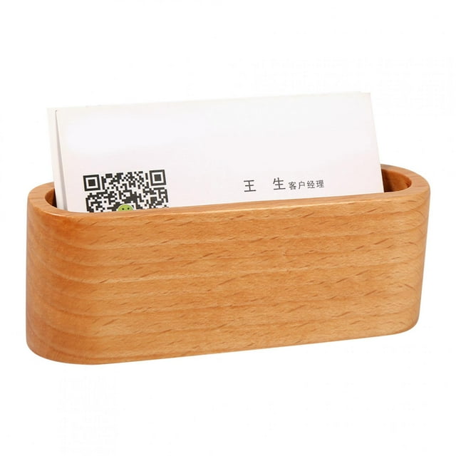 Business Card Holder, Office Business Card Holder Wooden Business Card Storage Box Business Card Display, For Study Desk Office Home