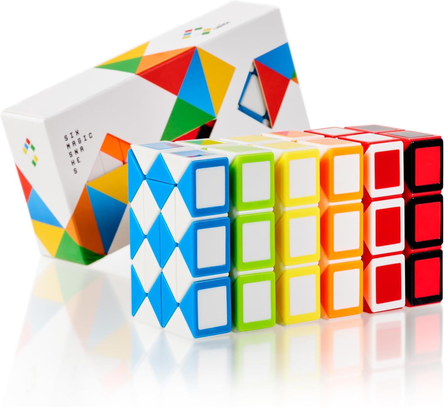 Neliblu 6 Sensory Fidget Snake Cube Twist Puzzles Toys for Kids ー Stocking Fidget Snake Neliblu Wacky Tracks 6-Pack Sensory Fidget Toys