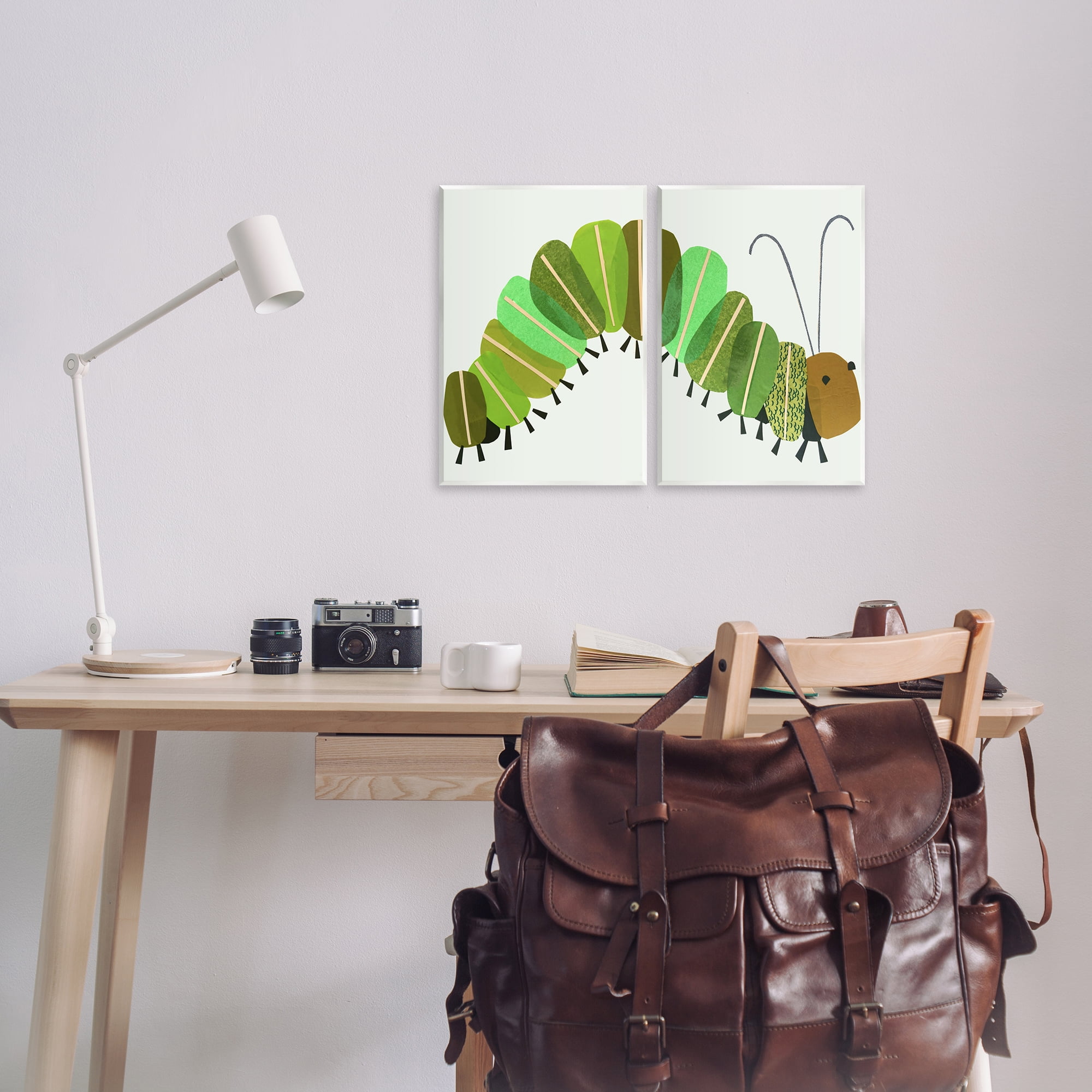 Stupell Industries Cute Cozy Caterpillar Animals Painting Unframed Art Print Wall Art, 11 x 14, Set of 2
