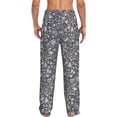 thumbnail image 3 of Goofa Daisies Flowers Printed Soft Pajama Pants for Men, Wide Leg Comfy Casual Lounge Yoga Pants-, 3 of 9