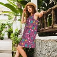 thumbnail image 2 of Naloa Summer Flamingo Print Women's Summer Spring Casual Beach Sundress,Vacation Sleeveless Tank Crewneck Loose Dresses, 2 of 7