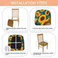 thumbnail image 4 of Sunflower Seat Covers for Dining Room Chairs Set Of 4,Stretch Printed Washable Chair Seat Cover with Elastic Ties and Button,Removable Waterproof Couch Cushion Covers, 4 of 6