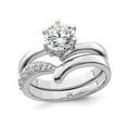 thumbnail image 1 of Sterling Silver Engagement Bridal Wedding Ring Set with Cubic Zirconia (CZ) (CZ), 1 of 4