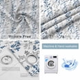 thumbnail image 4 of Navy Blue Grey Botanical Blackout Curtains for Bedroom/Living Room, Thermal Insulated Kitchen Curtains, Spring Floral Summer Farmhouse Grommet Darkening Window Treatment Drapes 52"x63"x2, 4 of 8