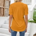 thumbnail image 4 of T Shirts For Women Womens Tops V Neck Tops Puff Short Sleeve T Shirt Pleated Floral Printed Tunic Blouse Shirts, 4 of 7