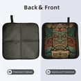 thumbnail image 2 of Retro Tiki Tribal Hawaiian Vintage Foldable Seat Cushion for Bleachers, Stadium Seats, Camping & Outdoor Events, Portable Lightweight Pad with Carabiner, 2 of 6