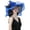 Royal Blue, variant on Women Organza Hats Flower Decoration Wide Brim Occasion Event Church Dress Sun Hat