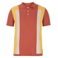 thumbnail image 4 of Camisas de manga corta con botones de solapa y costuras de bloques de colores para hombre Pompotops oipoqjl48904, 4 of 9