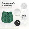 thumbnail image 4 of Pofeuu Monstera Leaves Print Women's Athletic Shorts Running Workout Shorts Tummy Control Quick Dry Gym Shorts with Pockets Double layer sports shorts-X-Large, 4 of 7