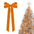 thumbnail image 2 of Orange Velvet Christmas Bows, Pre‑Tied Velvet Ribbon Bows Bows for Christmas Tree, Harvest Wreath Embellishment, Ribbon Bows for Christmas Tree for Gift Wrapping Home Holiday Decor 12Pcs, 2 of 7