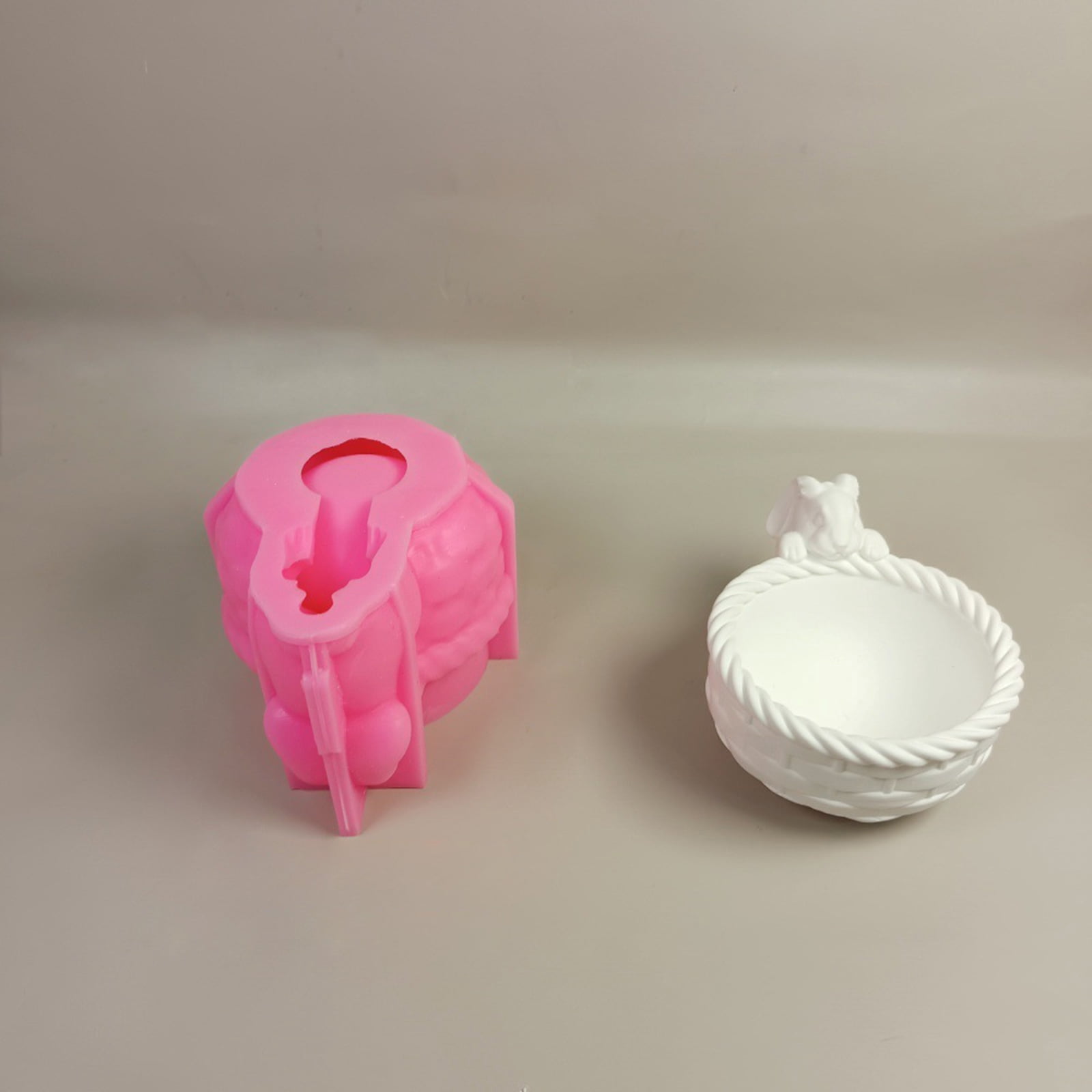 3D Bunnies Basket Silicone Molds for Soap Planter Jewelry Case Epoxy Resin Molds Gypsum Silicone Molds