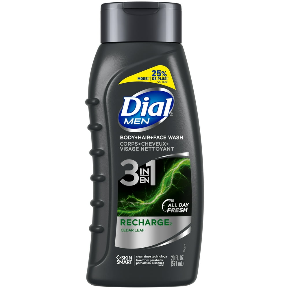 Dial Men 3in1 Body, Hair and Face Wash, Recharge, 20 fl oz Walmart