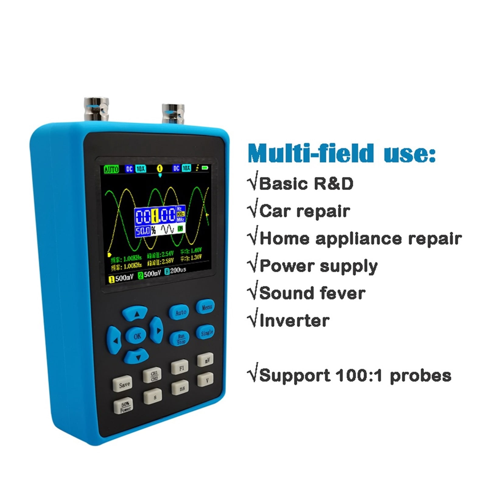 DSO2512G Portable Digital Oscilloscope 120M Bandwidth Single/Dual Channel Signal Generator Spectrum Analysis ,Professional Designed