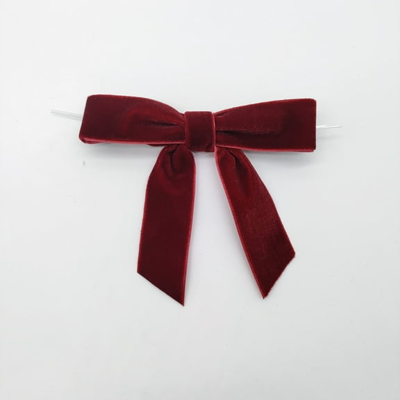 24 Pcs Velvet Christmas Bows for Christmas Tree 4.72" Rustic Crafts Gift Velvet Ribbon Bows Twist Tie Bows for Xmas Wreaths Garland Gift Wrapping Wedding Decor(Red,Green, Brown)