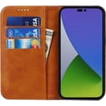thumbnail image 4 of for iPhone 14 Pro Max Wallet Folio Phone Case with Card Holder 6.7",Premium PU Leather Magnetic Full Protection Shockproof Phone Case for Women & Men for iPhone 14 Pro Max 5G 2022 -Khaki+Brown, 4 of 13