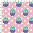 thumbnail image 2 of Cute Easter Egg Turquoise Purple Polka Dots Premium Roll Gift Wrap Wrapping Paper, 2 of 4