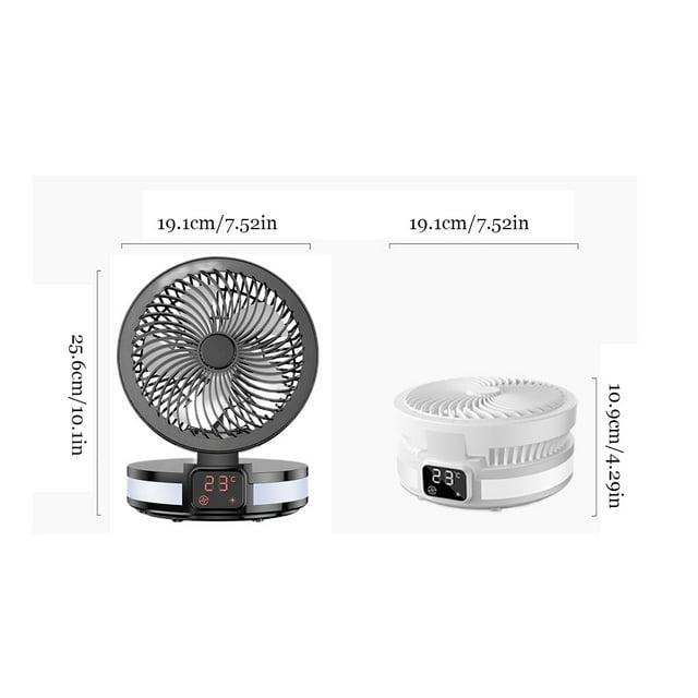 Desktop Electric Fan Rechargeable Aromatherapy Silent Preferred ABS Cooler Switch Tools Vertical Circulation Fan Traveling 4 Setting Black