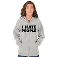 thumbnail image 4 of I Hate People Sarcastic Cynical Humor Zip Up Hoodie Men's Women's Brisco Brands S, 4 of 6