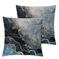thumbnail image 2 of Acheng Throw Pillow Covers Decorative Pillow Covers Marble Texture Turquoise Blue Gold Cushion Cover Pillowcases for Sofa Couch Living Room,2 Pcs (Dark Blue) White, 2 of 6