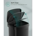thumbnail image 6 of Kitchen Trash Can, 18-Gallon Stainless Steel Garbage Can, with Stay-Open Lid and Step-on Pedal, Soft Closure, Tall, Large and Space-Saving, Black, 6 of 8