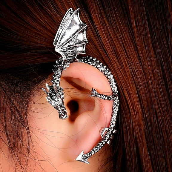 kayannuo Metal Dragon Bite Ear Cuff Wrap Earring Gothic Punk Temptation Earring SL