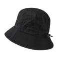 thumbnail image 4 of XIAOCHA Mens Mesh Drawstring Bucket Hat Solid Sun Hat Outdoor Boonie Hat,Black, 4 of 4