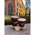 [100 Pack] 12oz Disposable Paper Coffee Cups With White Flat Lids For