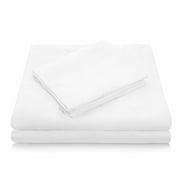 MALOUF Refreshing and Eco Friendly, Twin Sheets, White-3pc