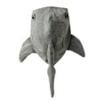 thumbnail image 4 of Mochila de lona con diseño de tiburón, ligera y elegante, ideal para viajes y escuela. Gris, 4 of 9
