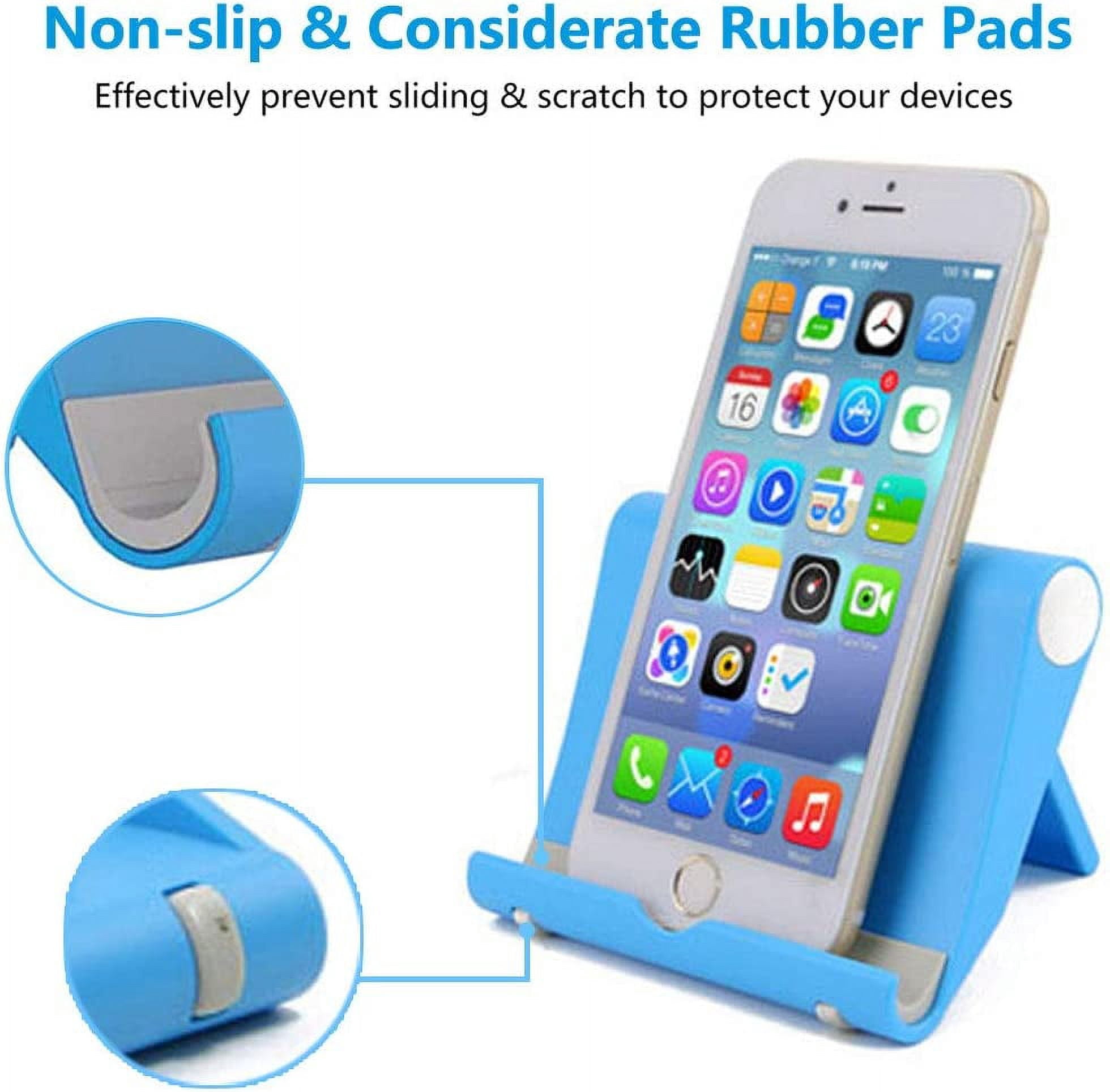 4 Pack for Desk, Foldable Cell Phone Holder Mobile Stand Phone Dock, Adjustable Tablet Stand Holder Compatible with iPhone 16 15 14 13 12 11 Pro iPad Samsung(4 Color)