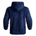 thumbnail image 4 of uikmnh 2024 Men's Solid Color Lamb Wool Double Velvet Hooded Warm and Velvet Sweater Casual Loose Comfortable Trendy Sweater, 4 of 4