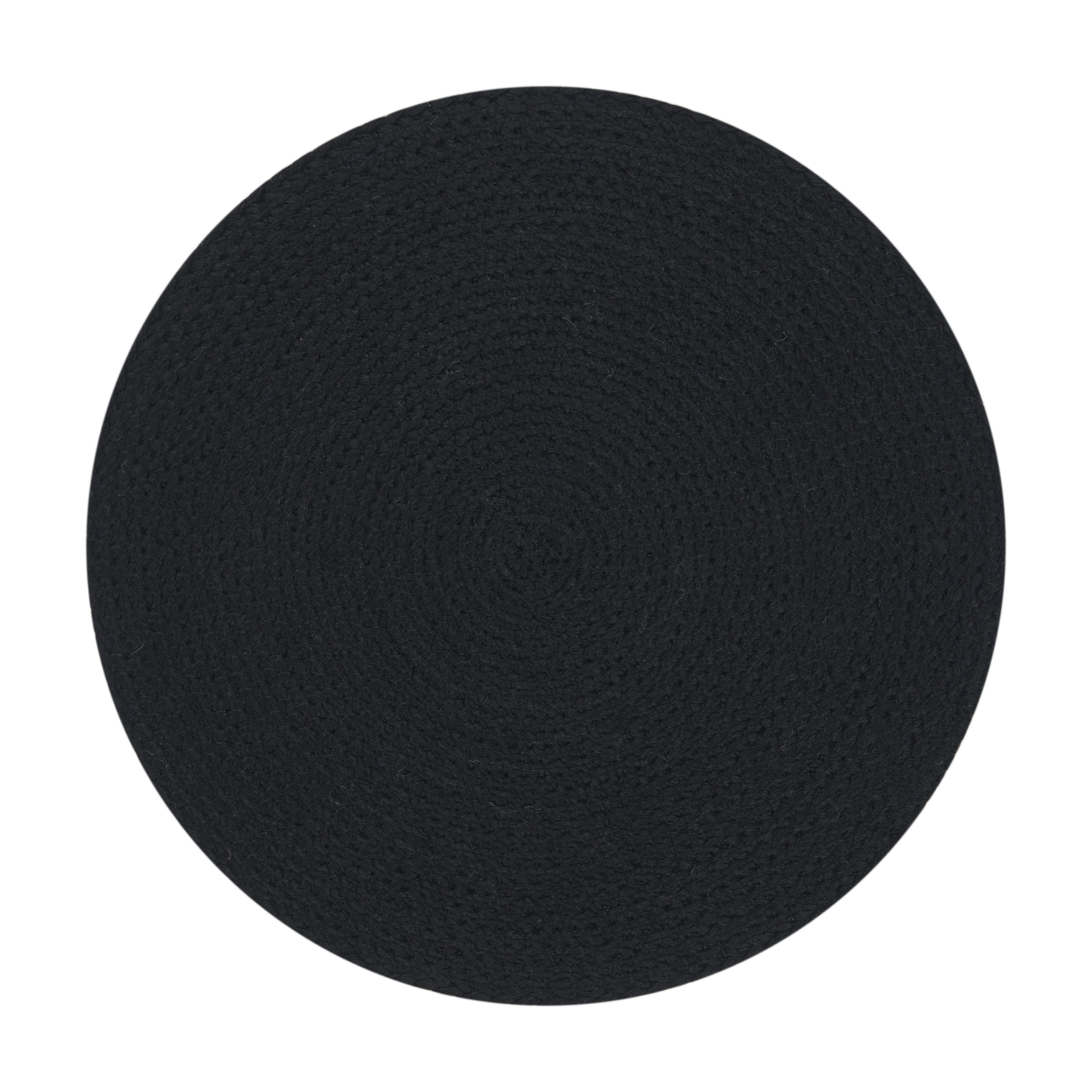 Mainstays Round Braided Placemat - 14" Round - Black - 100% Polyester