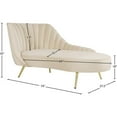 thumbnail image 4 of Meridian Furniture Margo Cream Velvet Chaise, 4 of 5