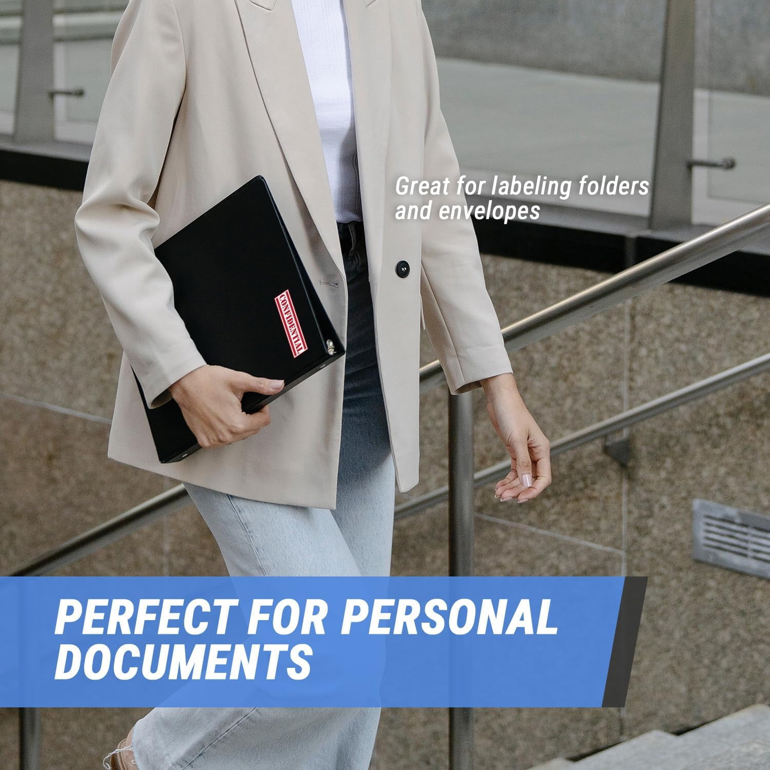 Confidential  (4 x 1 inch, Red - 300 ) Confidential Stickers for Special Handling , Top Secret Mail - Strong Permanent Self-Adhesive