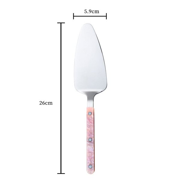 Vajilla acrílica francesa de acero inoxidable, juego de cuchara, cuchillo, tenedor, bistec con patrón de concha de cielo estrellado Fivean unisex