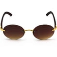 thumbnail image 4 of Retro Wood Buffs Vintage Style Gangster Rimless Clear Lens Oval Eye Glasses, 4 of 22