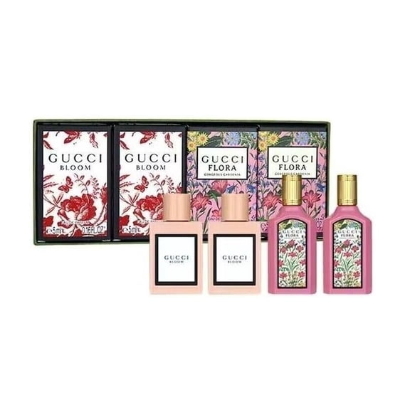 Gucci Gucci Variety , 4 Pc Mini Gift Set 2 x 0.16oz Gucci Bloom EDP Spray, 2 x 0.16oz Flora EDP Spray