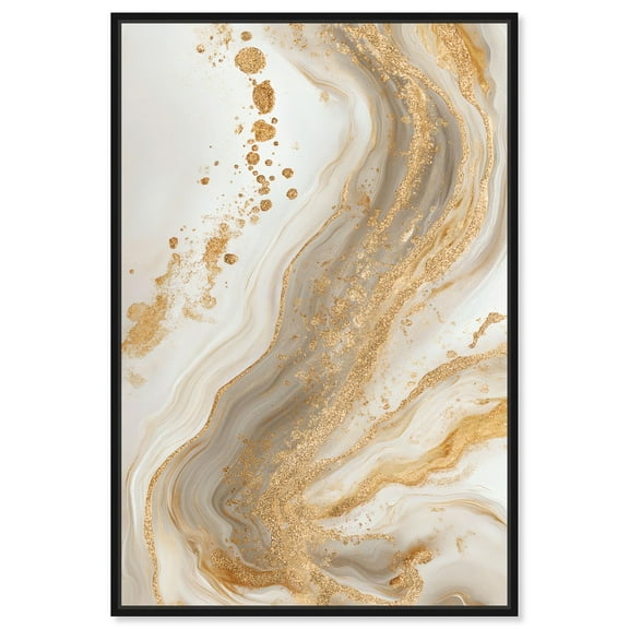 Gold Vein Canvas Geode Wall Decor by Art Remedy, Black Frame, 10 x 15
