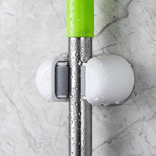 Soporte para fregona, 3 piezas Soporte para escoba Montaje en pared Autoadhesivo Herramienta organizadora de fregona sin perforaciones para el hogar, la cocina, el jardín. Afortunado Sencillez