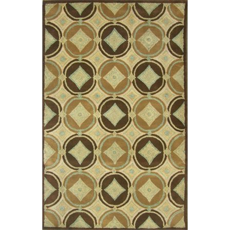Hugoh 02 5x8 Green Handtufted Wool Area Rug