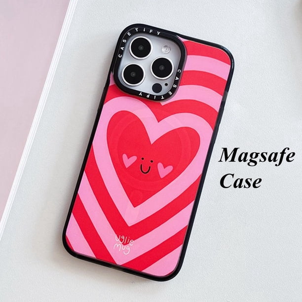 Carcasa Para iPhone 14 Pro Max 11 13 12Pro Magnético Seguro Carga Inalámbrica Moda Amor Corazón Flores Patrón Suave TPU Protector De Teléfono Móvil Antiarañazos Shell Cubierta